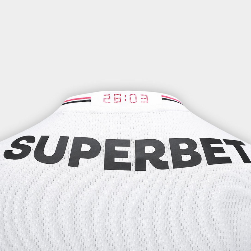 Camisa São Paulo 25/26 Casa New Balance Masculina - Branco+Vermelho - Jogador